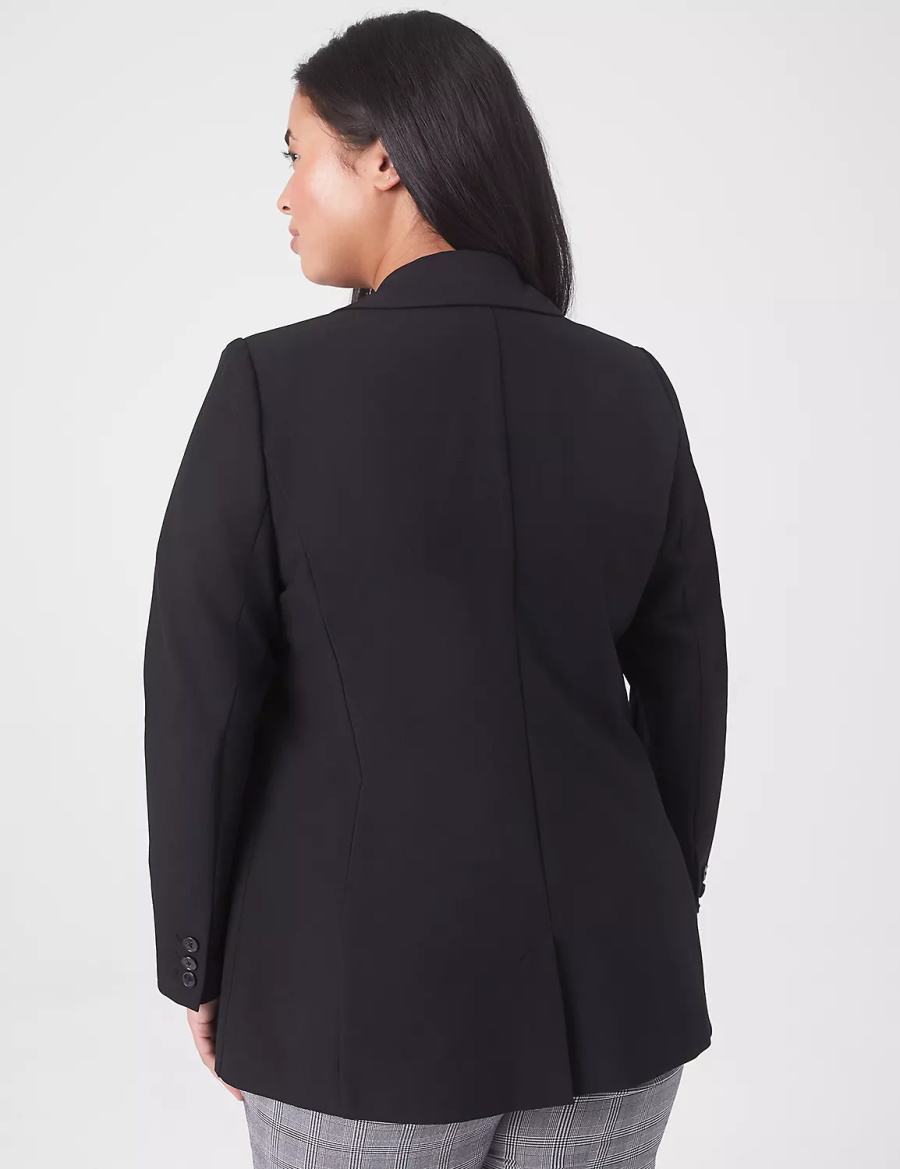 Black Lane Bryant Perfect Drape Women Blazers | XNK4345DT