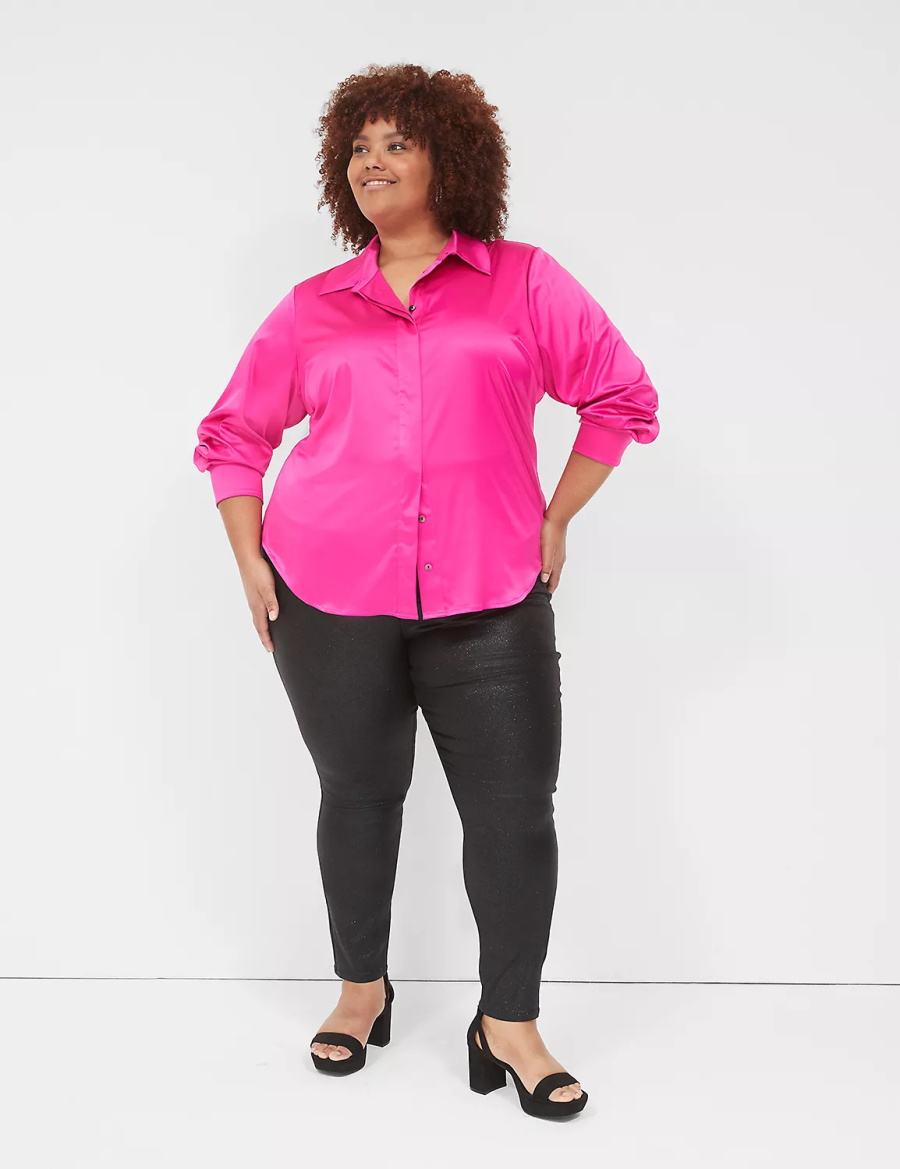 Black Lane Bryant Pull-On High-Rise Sparkle Women Jeggings | XBH1721MR