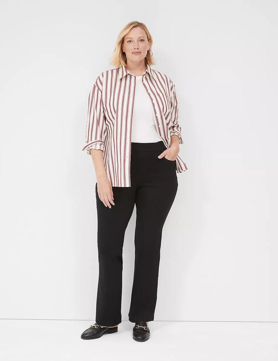 Black Lane Bryant Pull-On Ponte Boot Women Pants | RDH8670EU