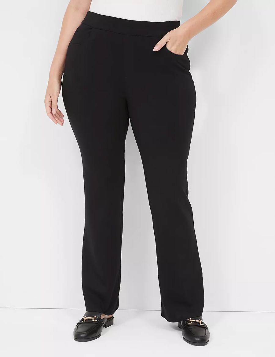 Black Lane Bryant Pull-On Ponte Boot Women Pants | RDH8670EU