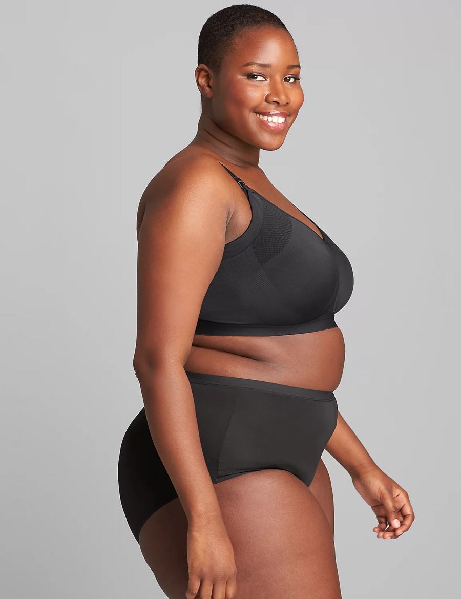 Black Lane Bryant Seamless Lightly Lined Nursing Women Bralettes | NAP2683XQ