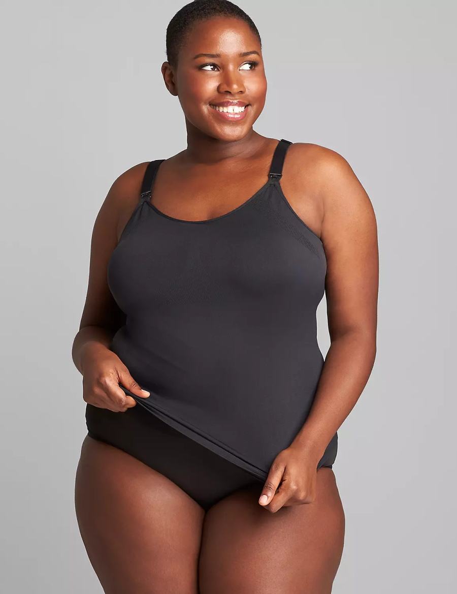 Black Lane Bryant Seamless Nursing Cami Women Bralettes | CTC2222LA