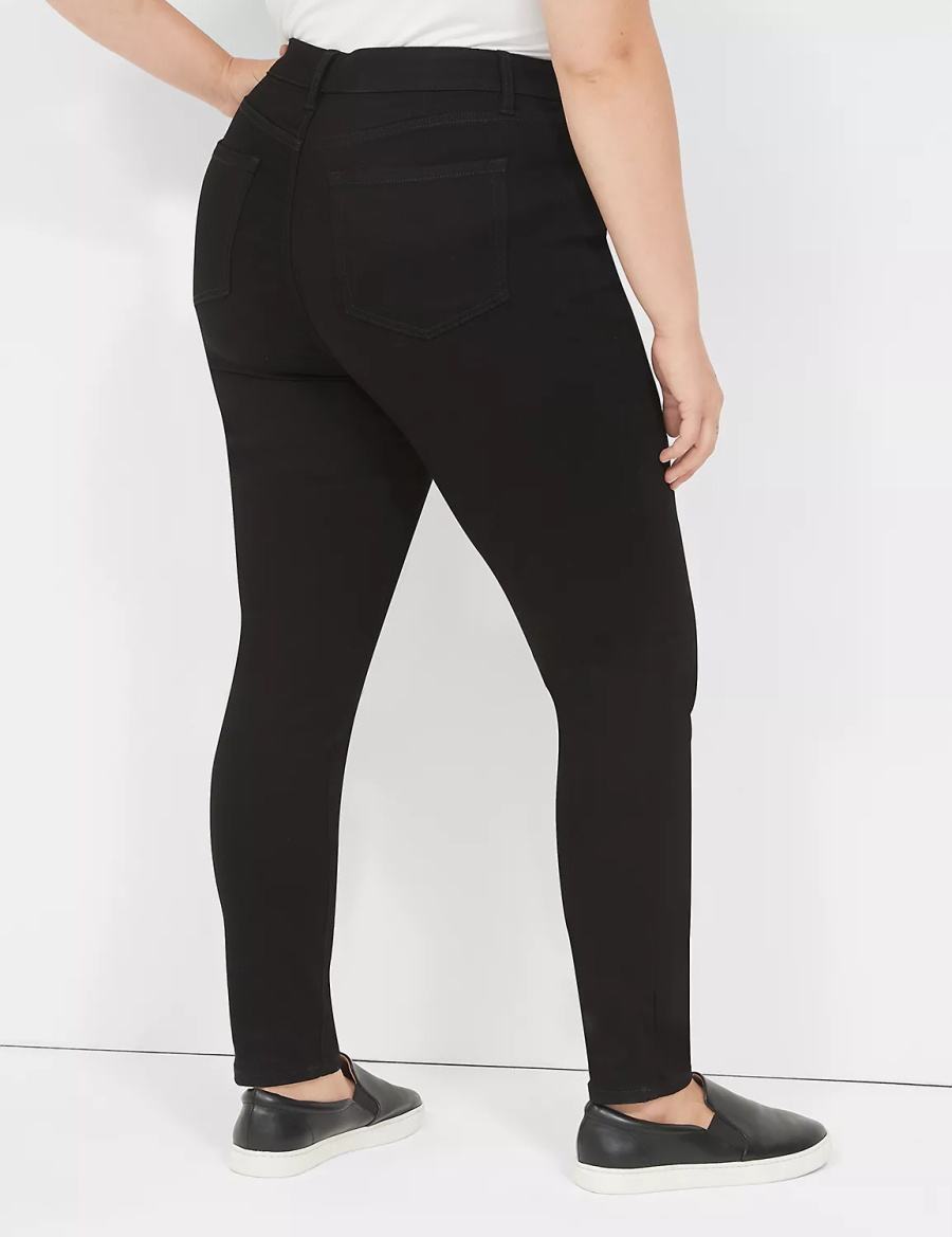 Black Lane Bryant Signature Fit Sateen Skinny Women Jeans | EBL5513EL