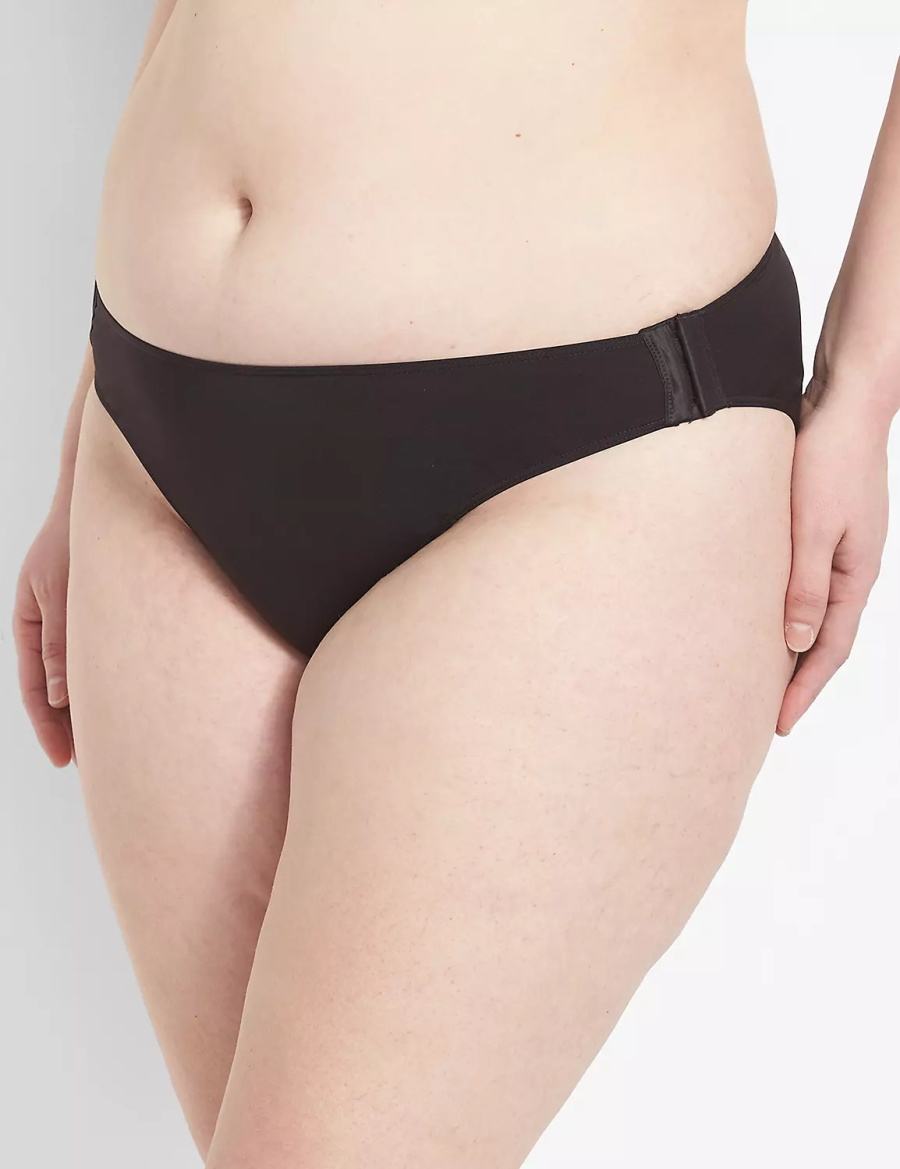 Black Lane Bryant Slick Chicks Adaptive High-Cut Women Briefs | IWQ495TJ