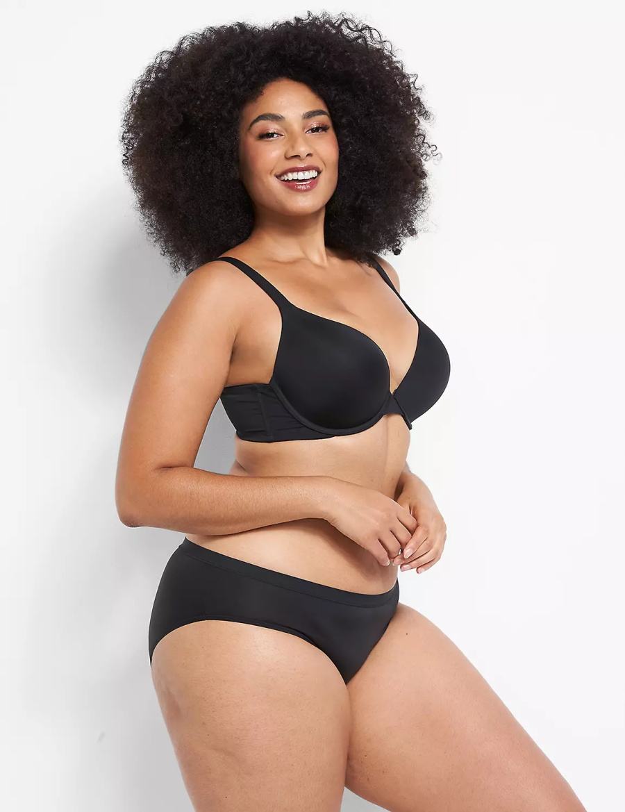 Black Lane Bryant Smooth Boost Plunge Women Bralettes | OKM8516KI