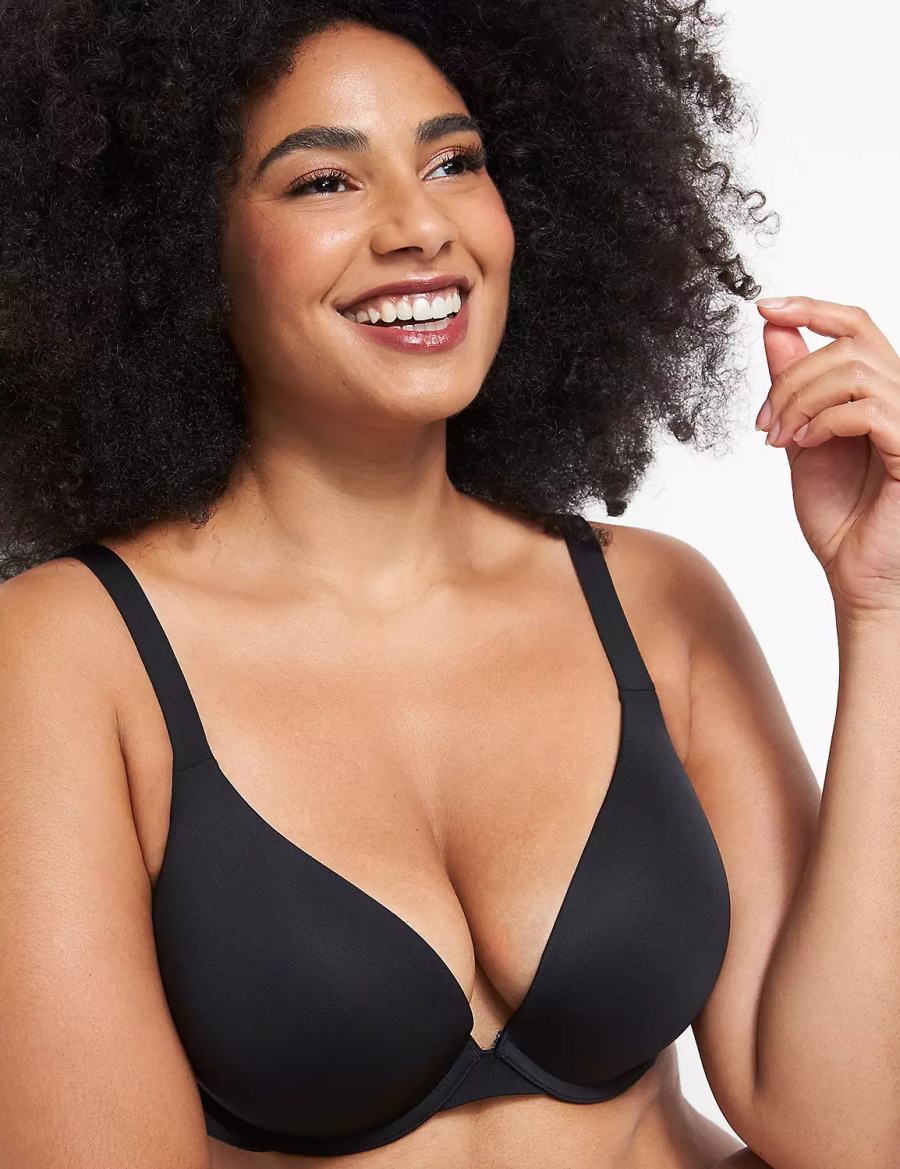 Black Lane Bryant Smooth Boost Plunge Women Bralettes | OKM8516KI