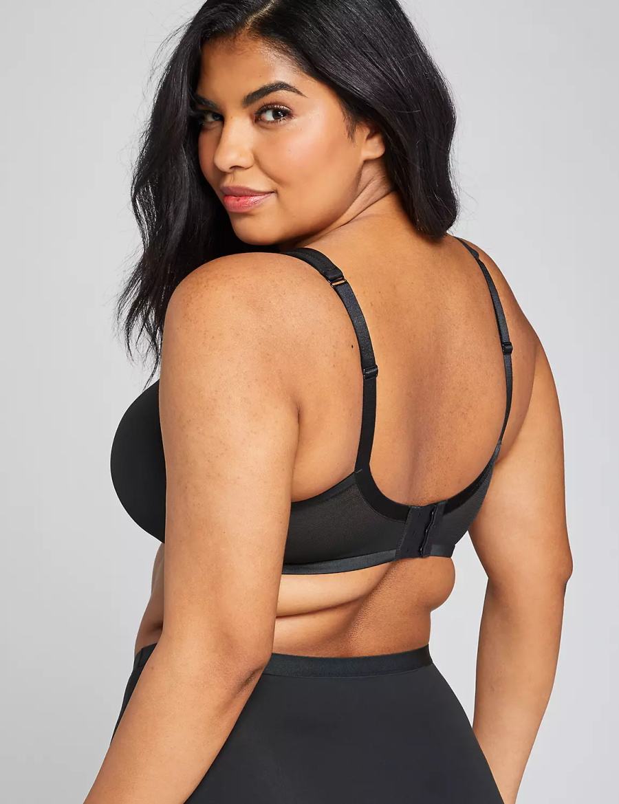 Black Lane Bryant Smooth Lightly Lined Full Coverage Women Bralettes | HRQ9984PR