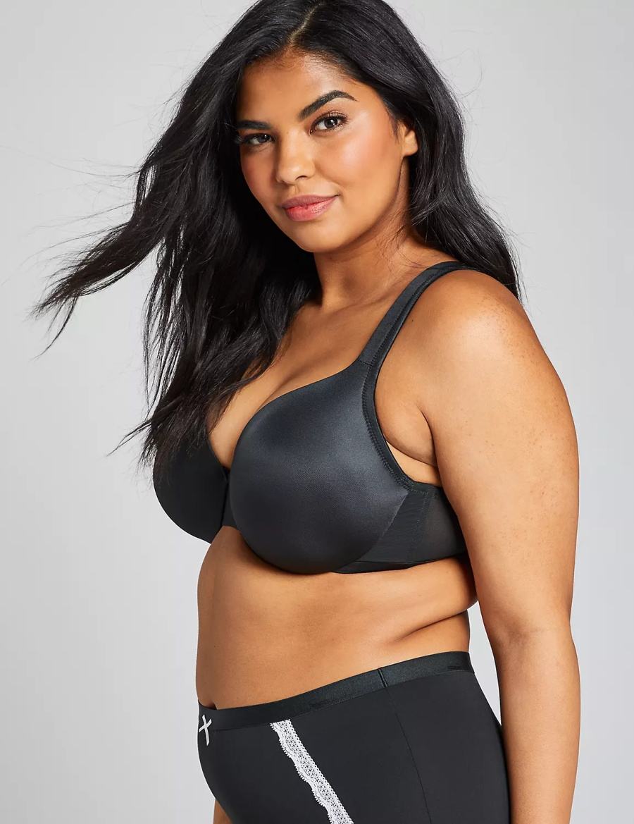 Black Lane Bryant Smooth Lightly Lined Full Coverage Women Bralettes | HRQ9984PR