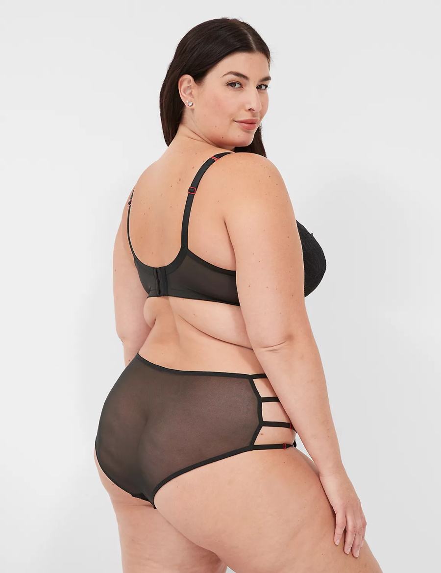 Black Lane Bryant Strappy Brief Women Briefs | SMY866ZS