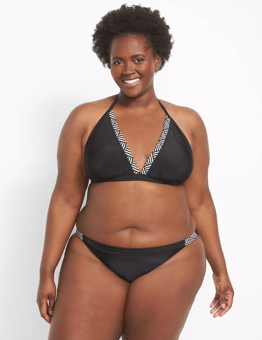 Black Lane Bryant String Women Bikini Bottom | LTT4520NQ