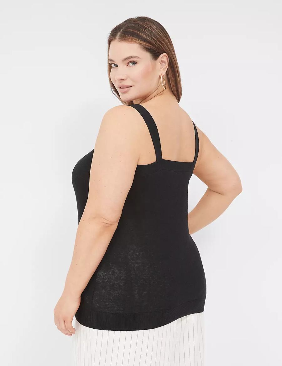 Black Lane Bryant Sweater Women Tank Top | NNC4382LP