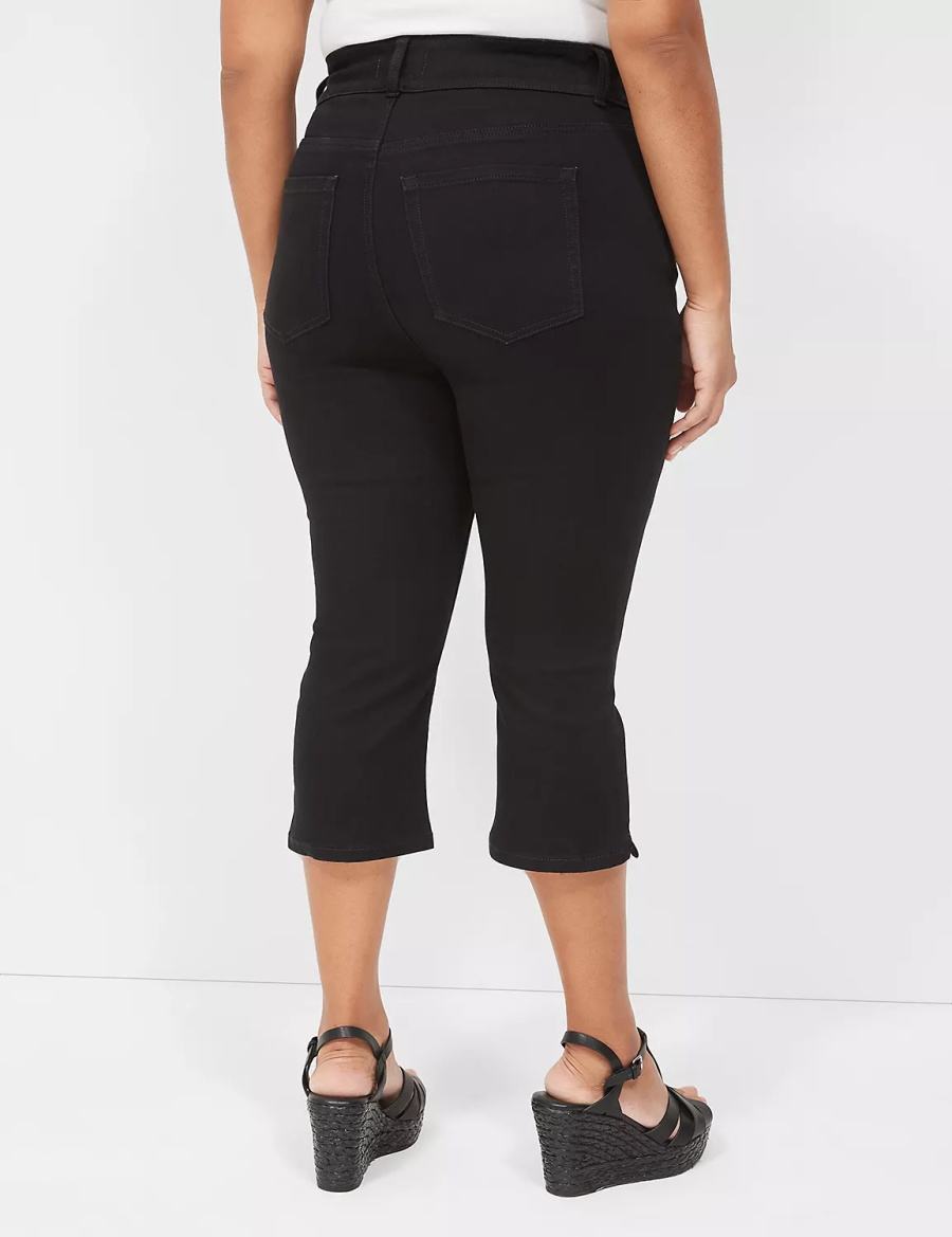 Black Lane Bryant Tighter Tummy Fit High-Rise Pedal Women Jeans | CQG1792TY