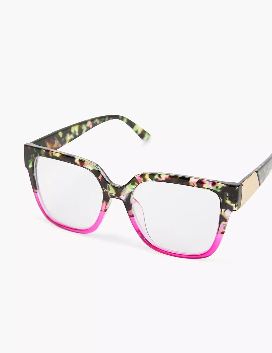 Black Red Lane Bryant Tortoiseshell Print & Pink Cateye Reading Women Glasses | YDB9077RH