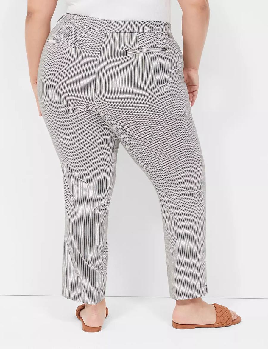 Black Stripes Lane Bryant 4-Season Slim Ankle Women Pants | JYP4129AV