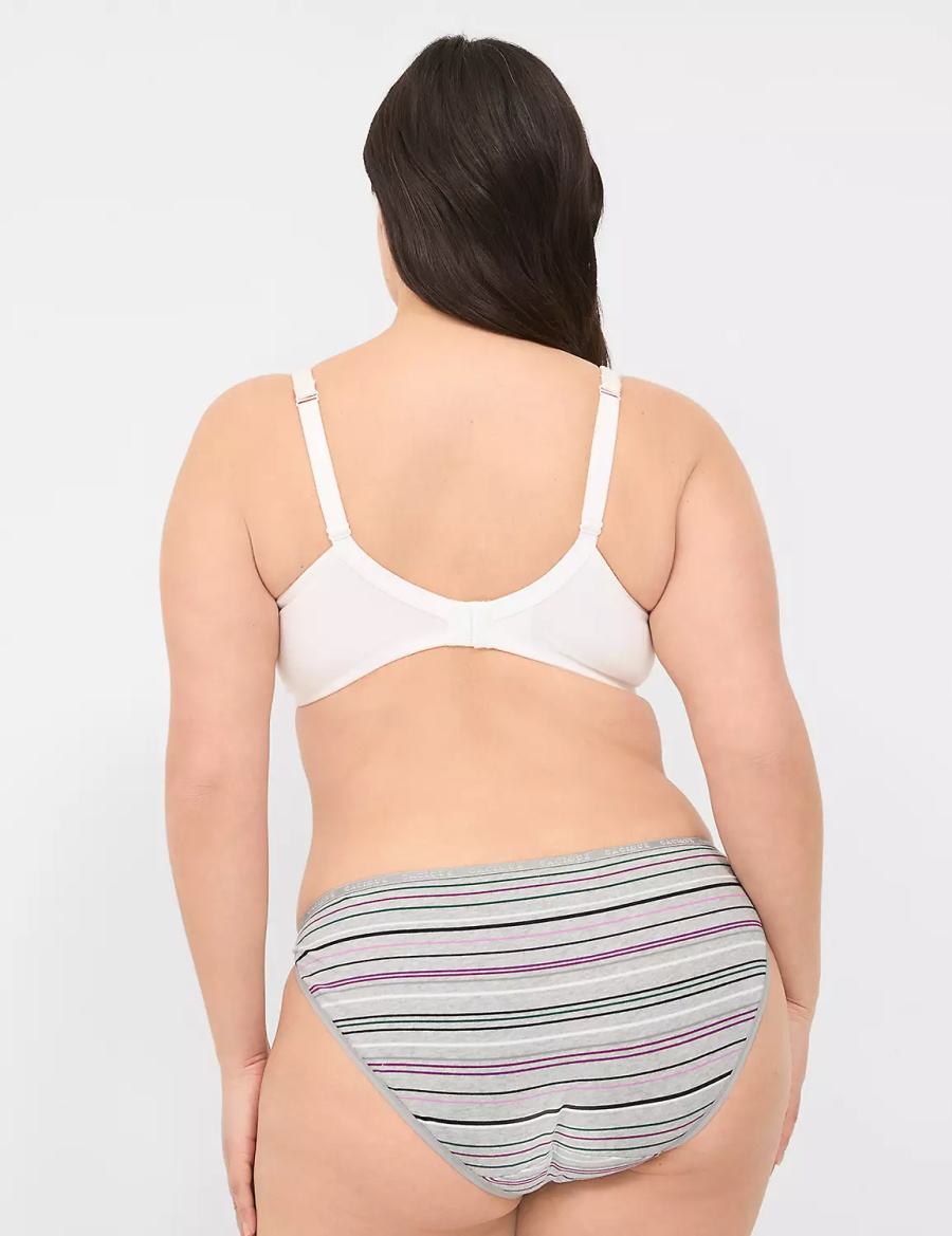 Black Stripes Lane Bryant Cotton Double String Women Bikini Panty | YJD903YU