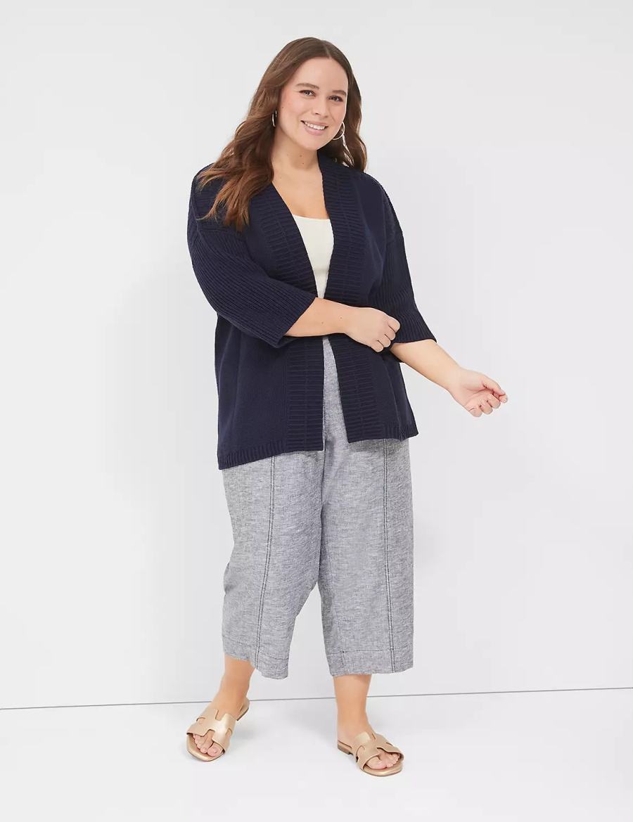 Blue Lane Bryant 3/4-Sleeve Open-Front Shrug Women Sweaters | LHD569FE