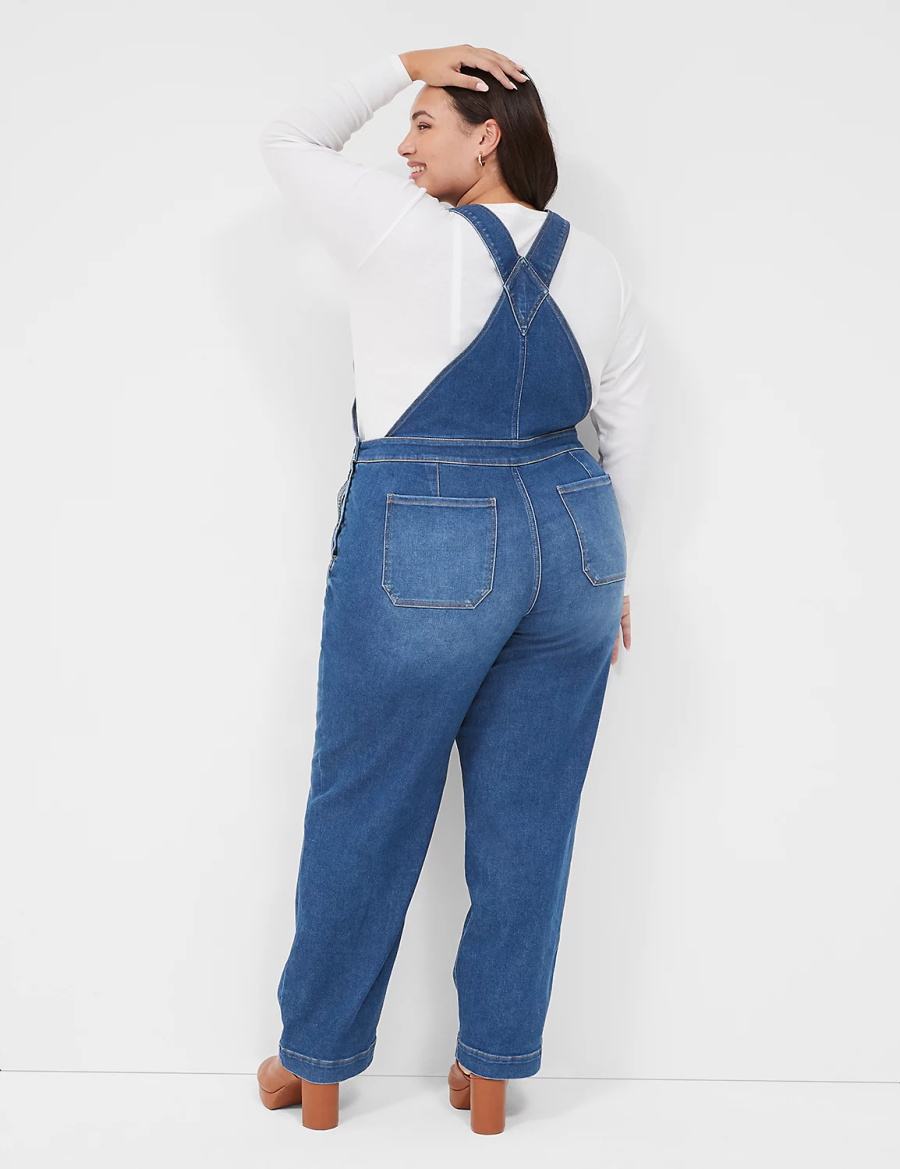 Blue Lane Bryant Authentic Straight Leg Denim Women Overall | OUN3830SW