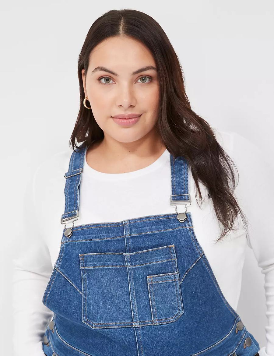 Blue Lane Bryant Authentic Straight Leg Denim Women Overall | OUN3830SW