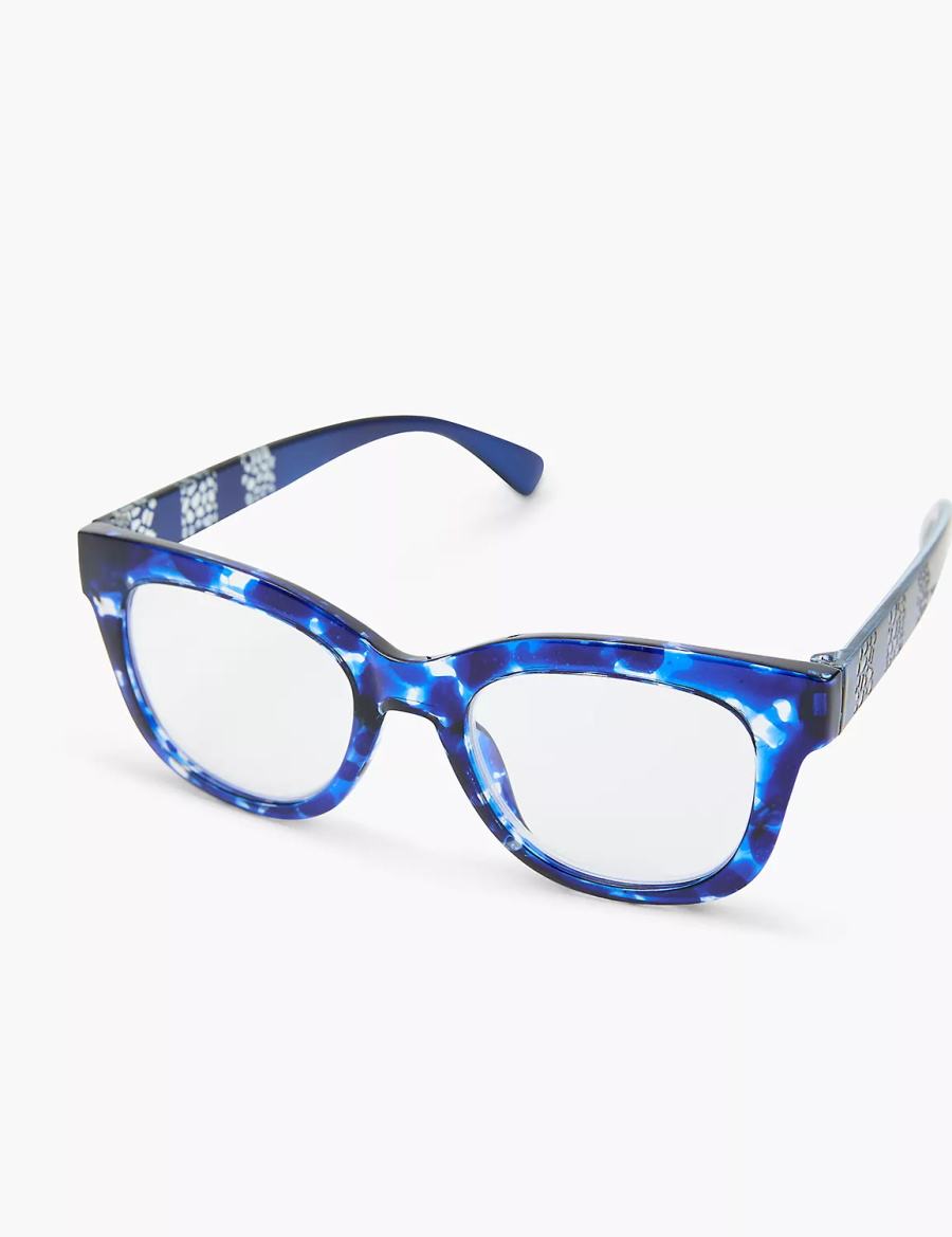 Blue Lane Bryant Blue Animal Print Cateye Reading Women Glasses | IBX4574NK