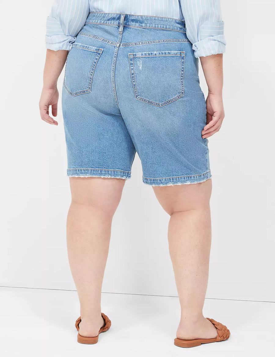 Blue Lane Bryant Boyfriend Fit Bermuda Jean Women Shorts | BBH945WT