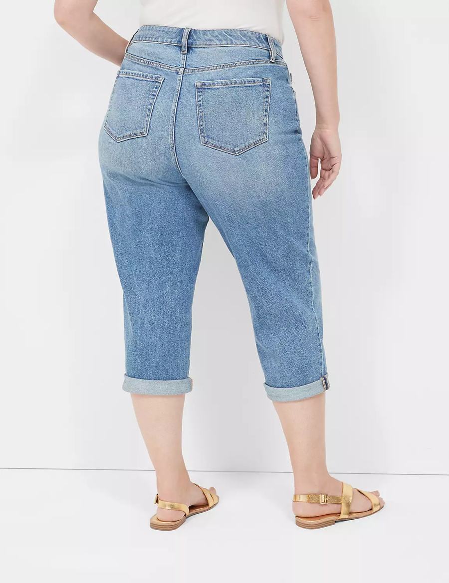 Blue Lane Bryant Boyfriend Fit Capri Women Jeans | ASU4761XB