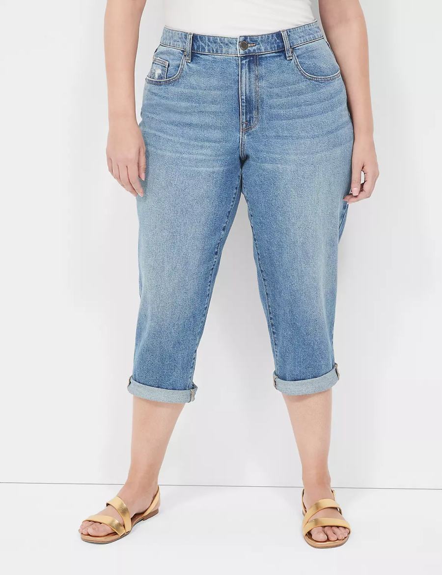 Blue Lane Bryant Boyfriend Fit Capri Women Jeans | ASU4761XB