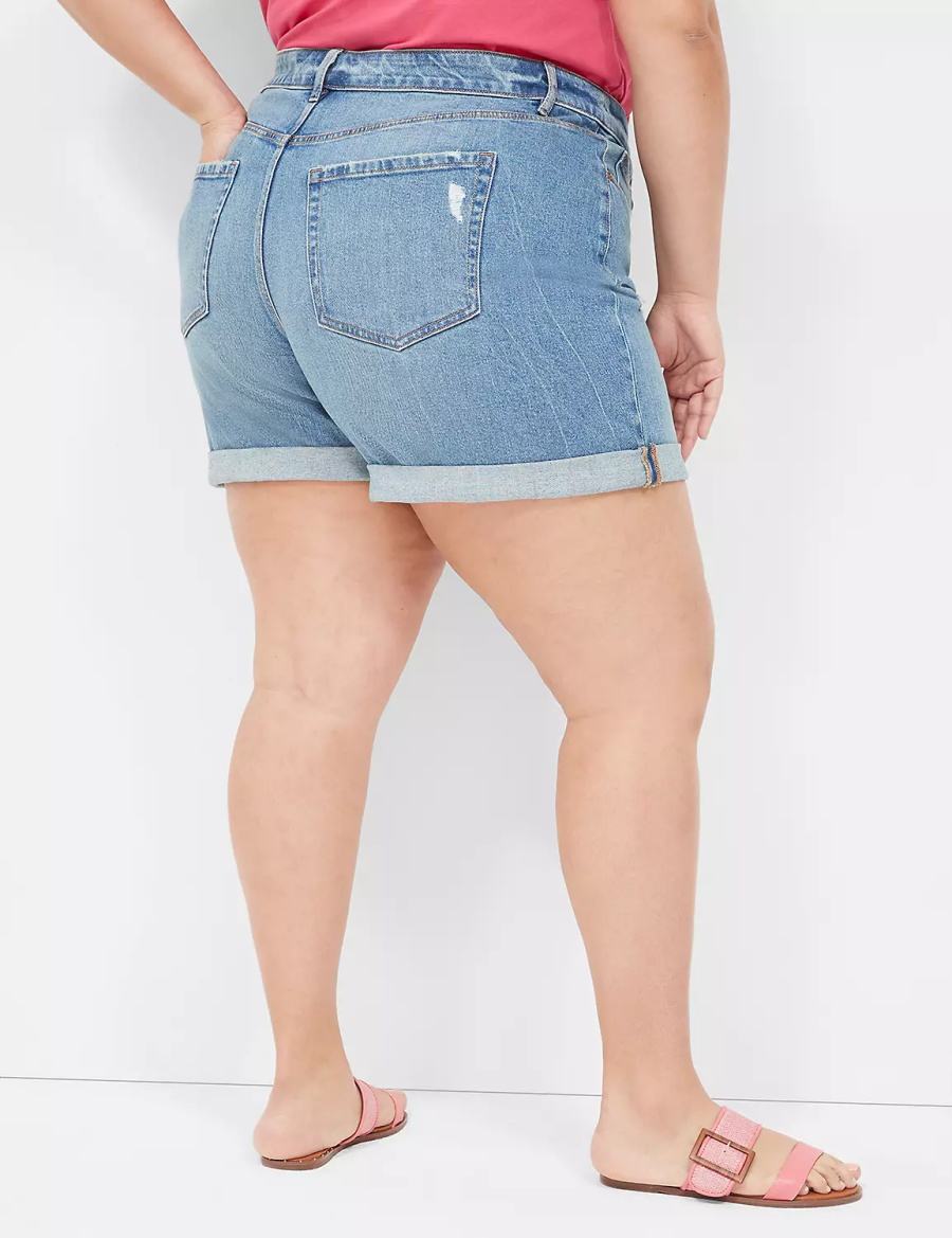 Blue Lane Bryant Boyfriend Fit Jean Women Shorts | GIR9027RP