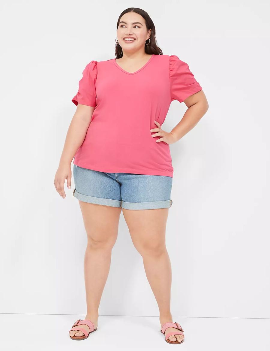 Blue Lane Bryant Boyfriend Fit Jean Women Shorts | GIR9027RP