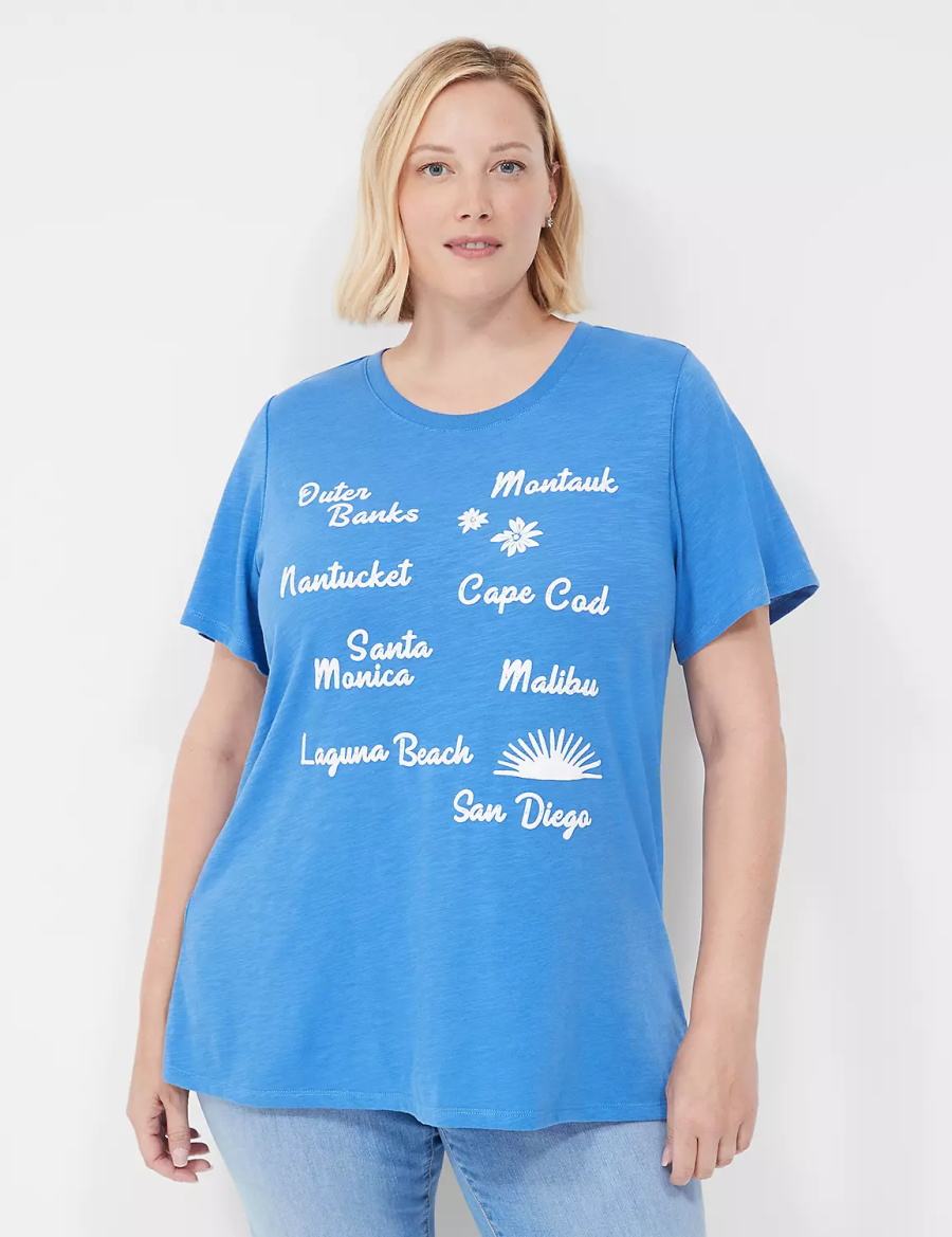 Blue Lane Bryant Cities Graphic Tee Women T Shirts | MBJ1318ZD