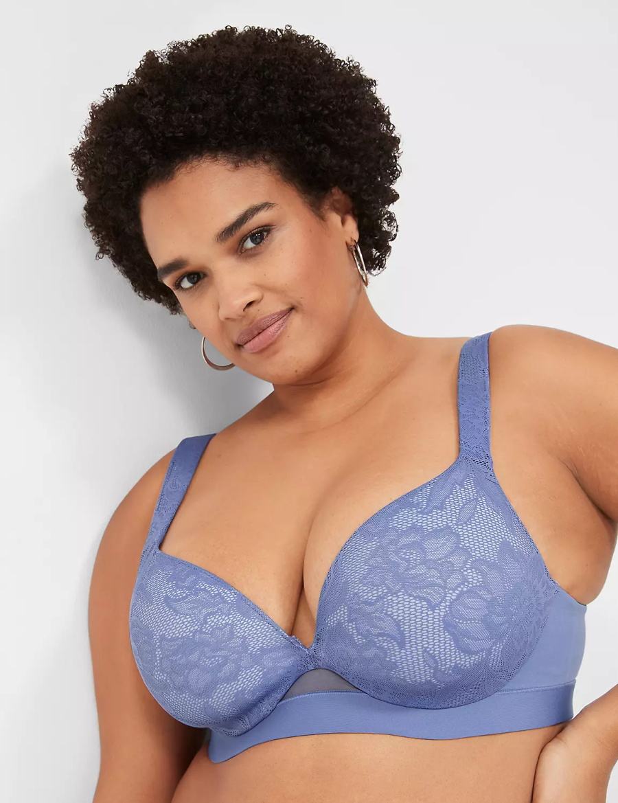 Blue Lane Bryant Comfort Bliss Lightly Lined Plunge Women Bralettes | XSG8836IM