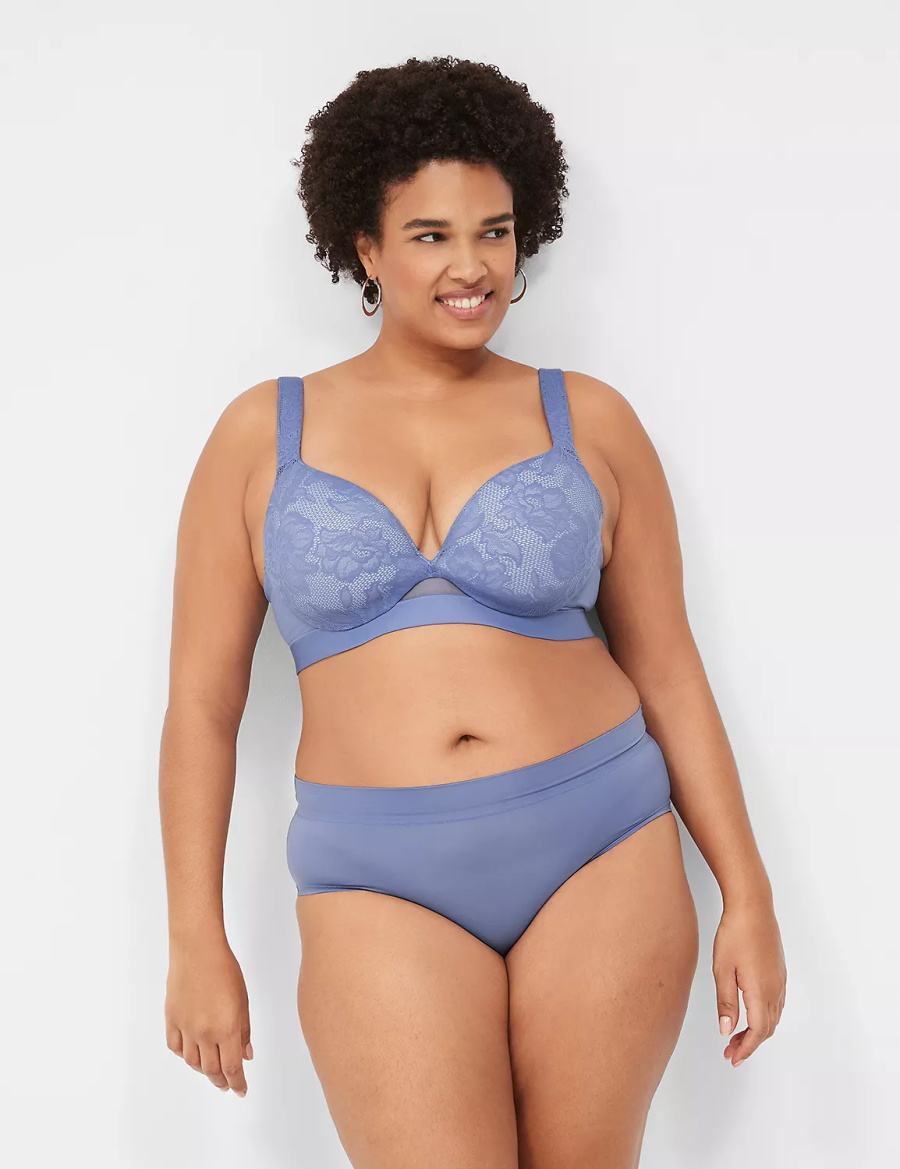 Blue Lane Bryant Comfort Bliss Lightly Lined Plunge Women Bralettes | XSG8836IM