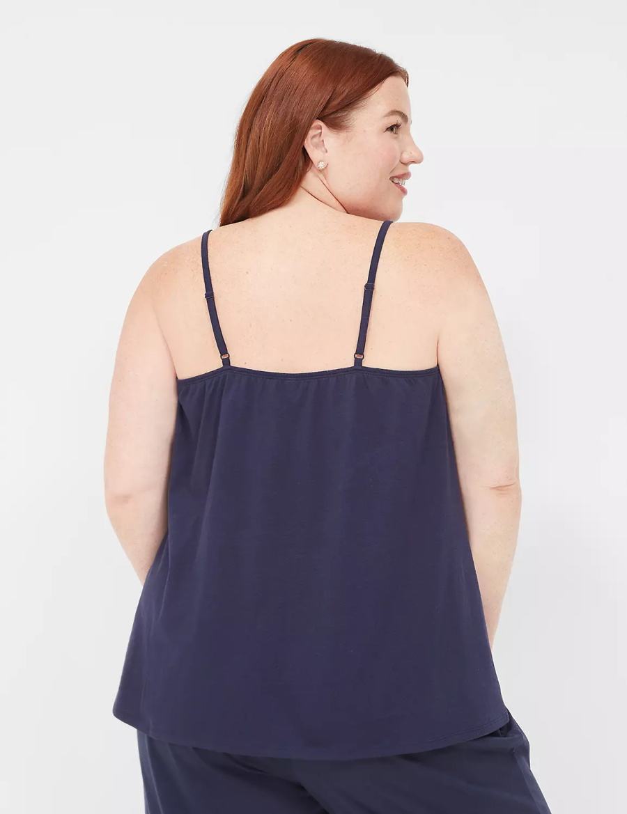 Blue Lane Bryant Comfy Cotton Lace-Trim Cami Women Tanks | MKA8548TE