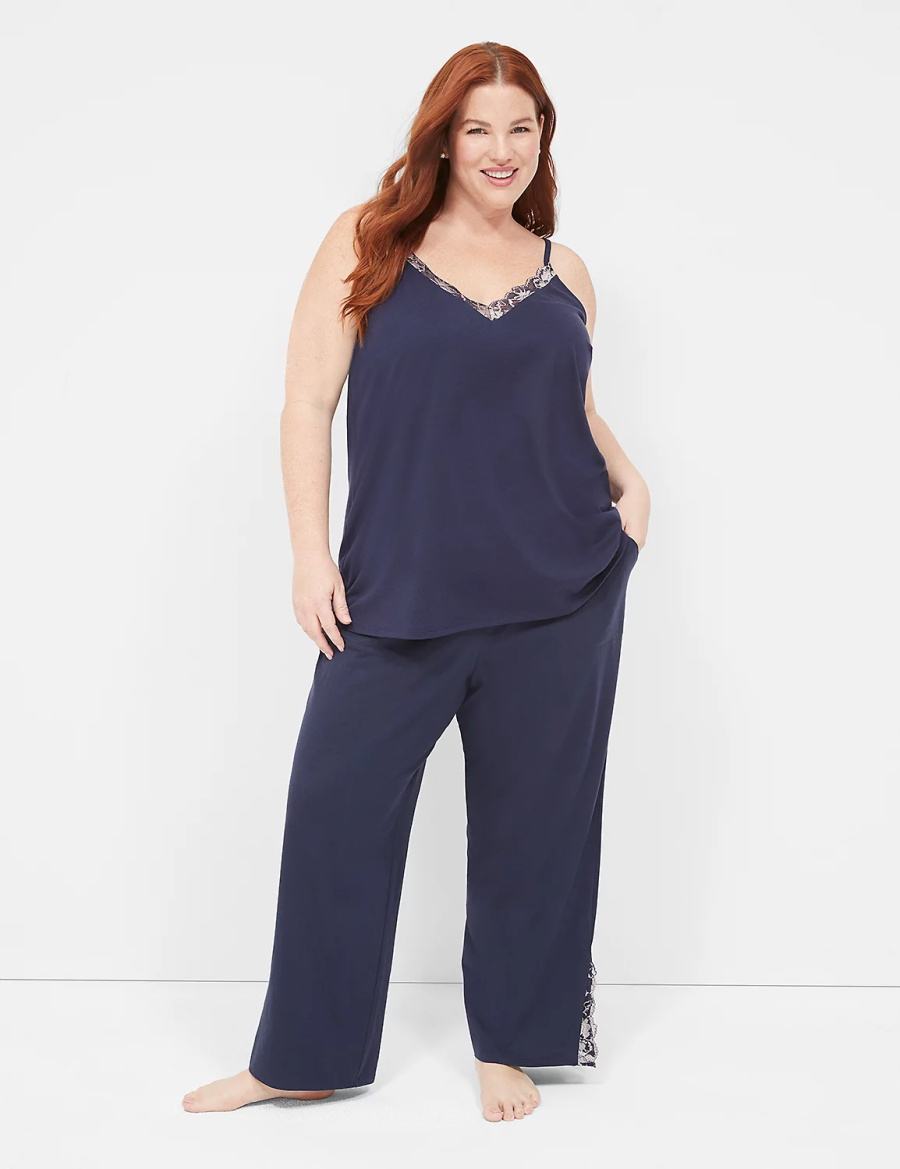 Blue Lane Bryant Comfy Cotton Lace-Trim Cami Women Tanks | MKA8548TE