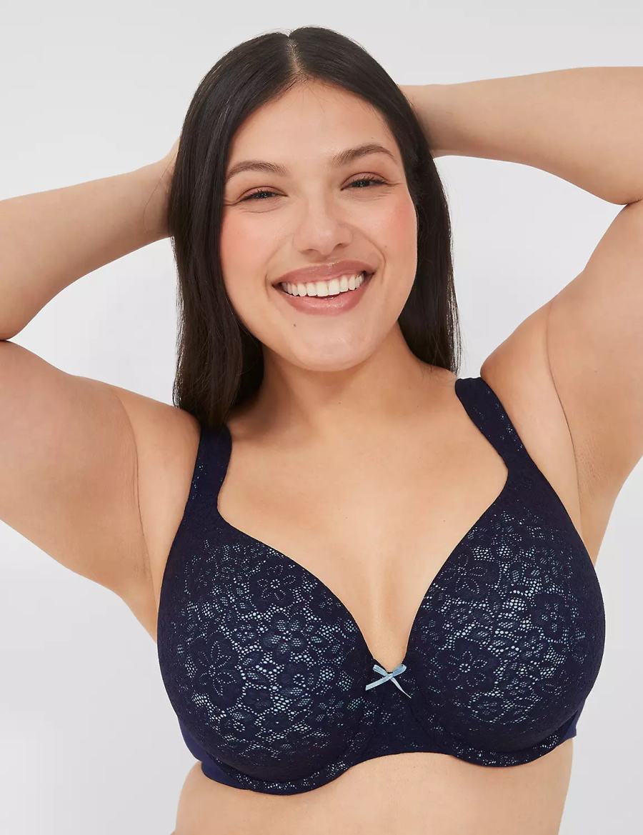 Blue Lane Bryant Cotton Lightly Lined Full Coverage With Lace Women Bralettes | OAK2483QT