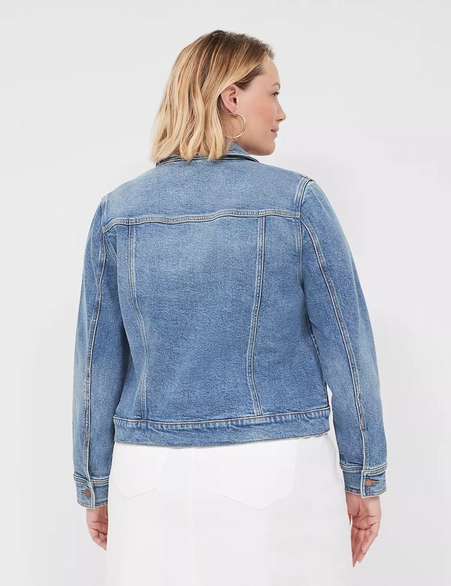 Blue Lane Bryant Denim Women Jackets | XHL8354PT