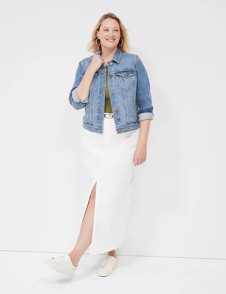 Blue Lane Bryant Denim Women Jackets | XHL8354PT