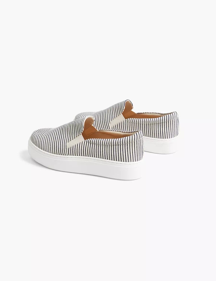 Blue Lane Bryant Dream Cloud Striped Slip-On Platform Women Sneakers | DIJ4789BC