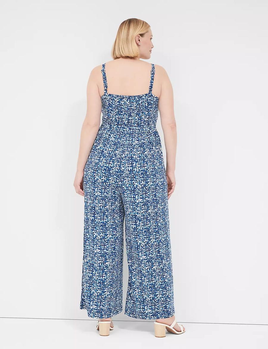 Blue Lane Bryant Elastic-Waist Jersey Women Jumpsuit | LSV7514BJ