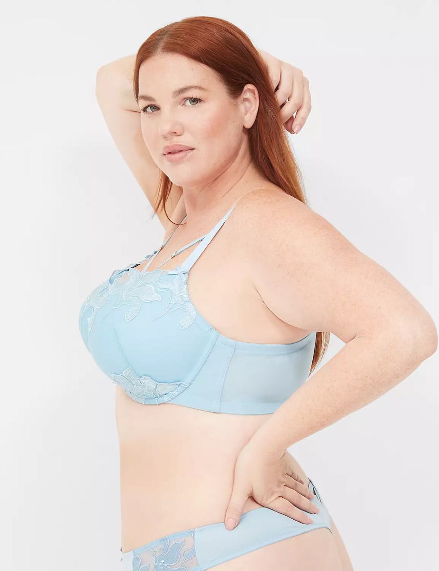 Blue Lane Bryant Embroidered Boost Women Balconette Bra | NPA4684WM