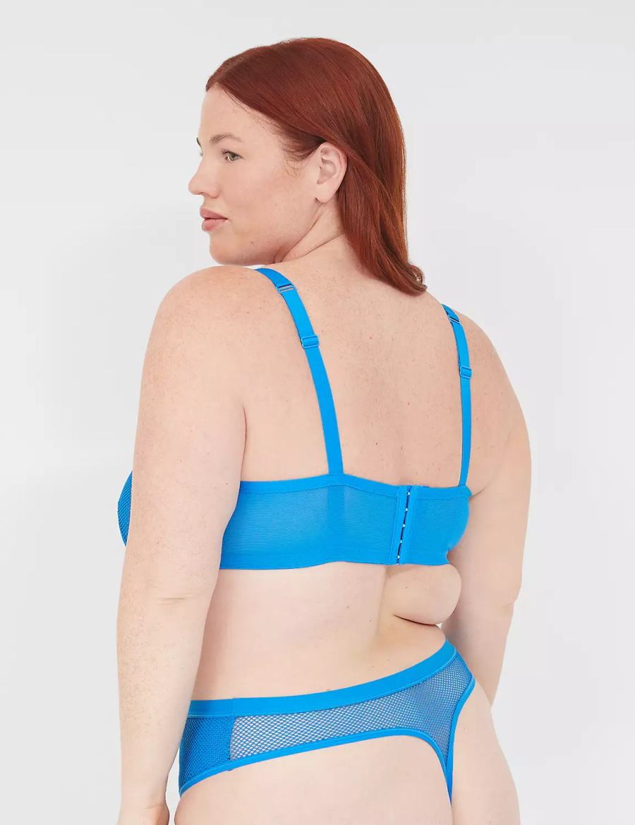 Blue Lane Bryant Fishnet Rocker-Wire Bandeau Women Unlined Bra | SZM6636AI