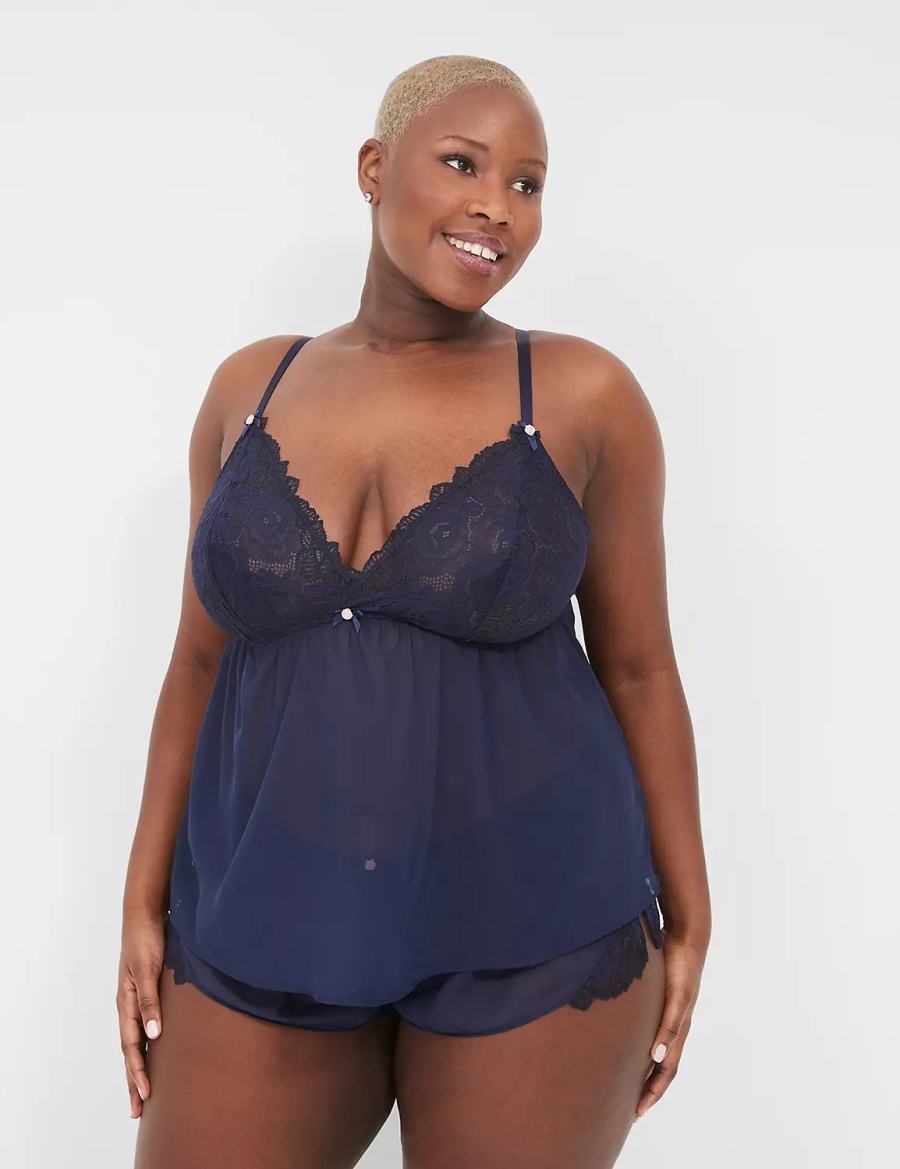 Blue Lane Bryant Lace Cami & Short Set Women Pajamas | WMM3914NS