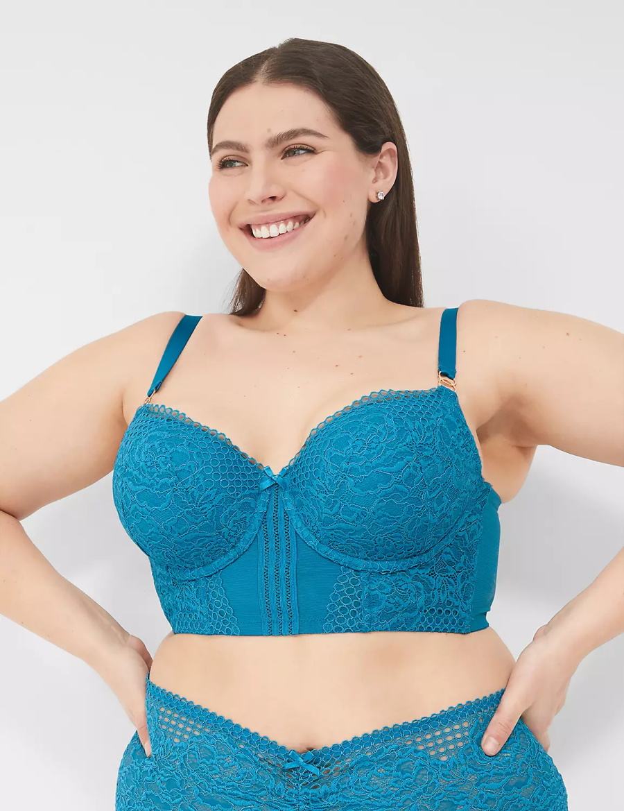 Blue Lane Bryant Lace Longline Boost Women Balconette Bra | FVT4476QK