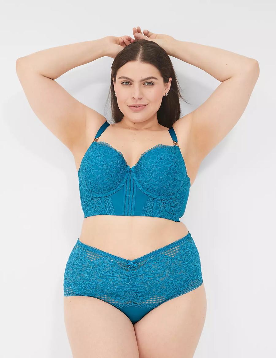 Blue Lane Bryant Lace Longline Boost Women Balconette Bra | FVT4476QK