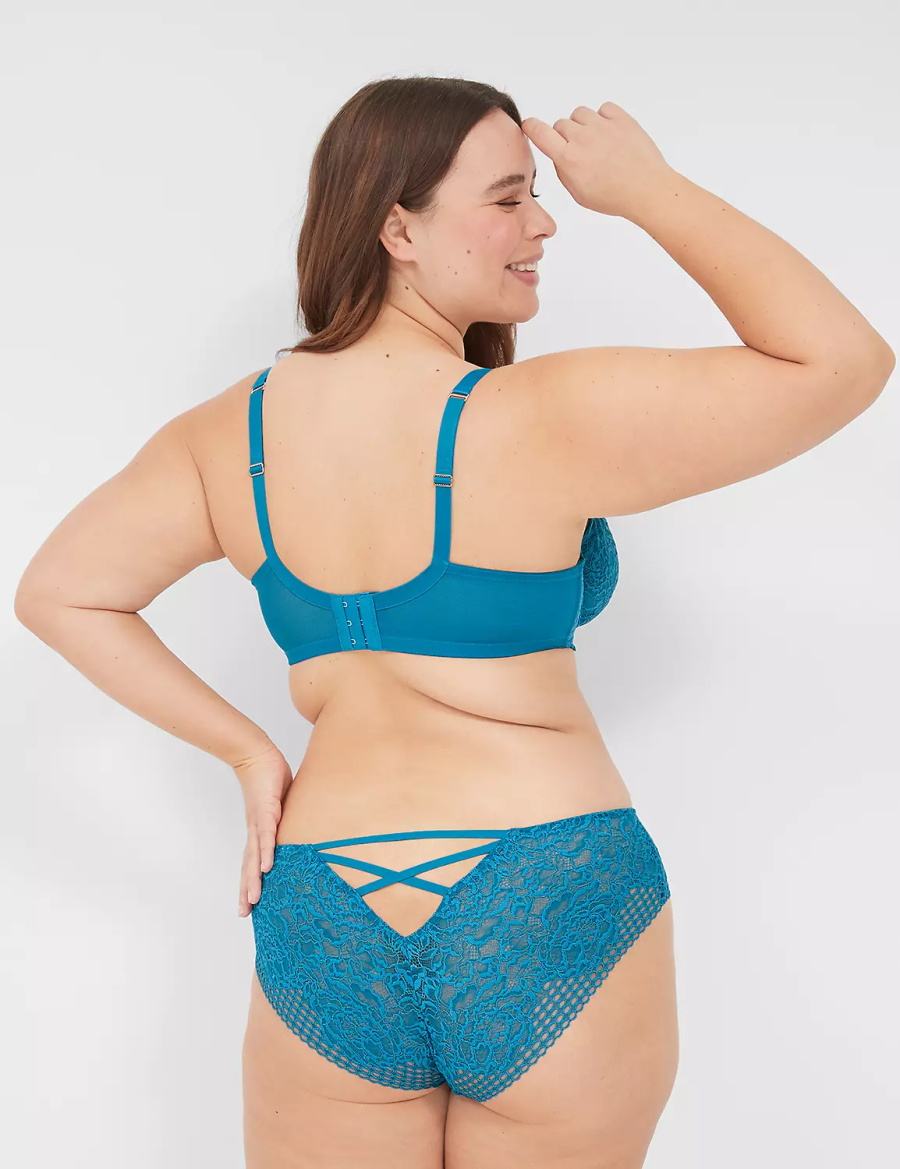 Blue Lane Bryant Lace Unlined Women Balconette Bra | FDE6559QP