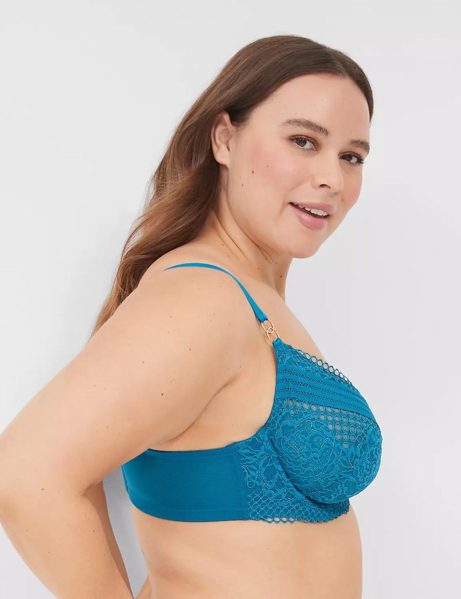 Blue Lane Bryant Lace Unlined Women Balconette Bra | FDE6559QP