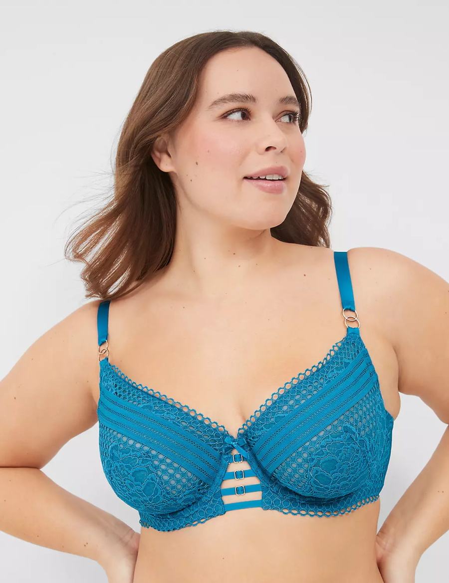 Blue Lane Bryant Lace Unlined Women Balconette Bra | FDE6559QP