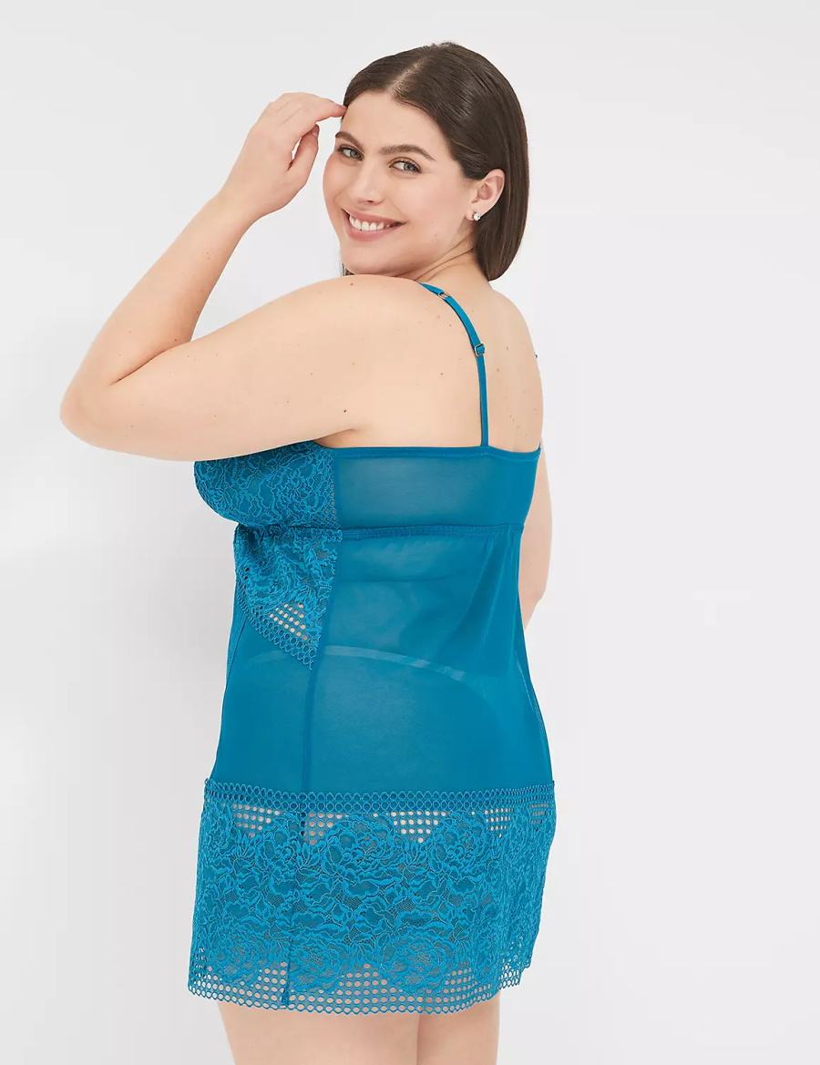 Blue Lane Bryant Mesh & Lace Slip Women Dress | GLK1462ZK