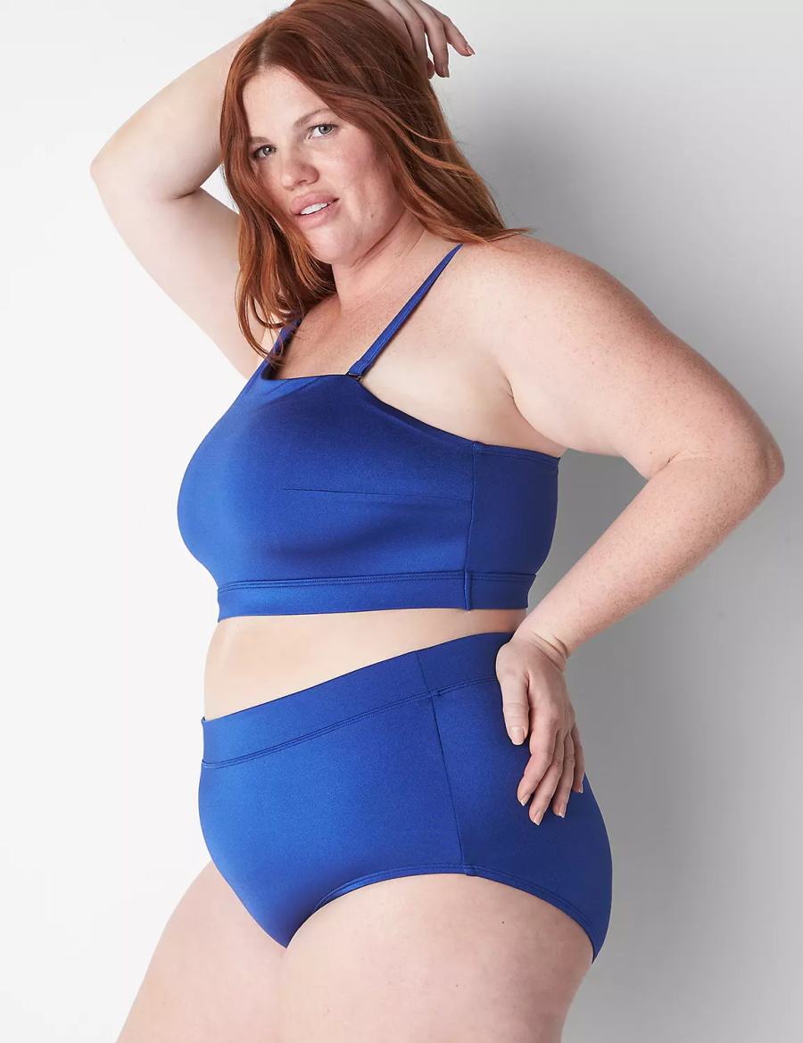 Blue Lane Bryant No-Wire Asymmetric Swim Women Bikini Top | TPH3517GK