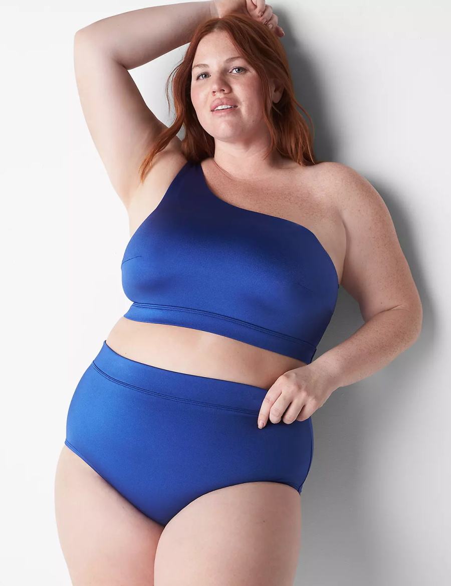 Blue Lane Bryant No-Wire Asymmetric Swim Women Bikini Top | TPH3517GK