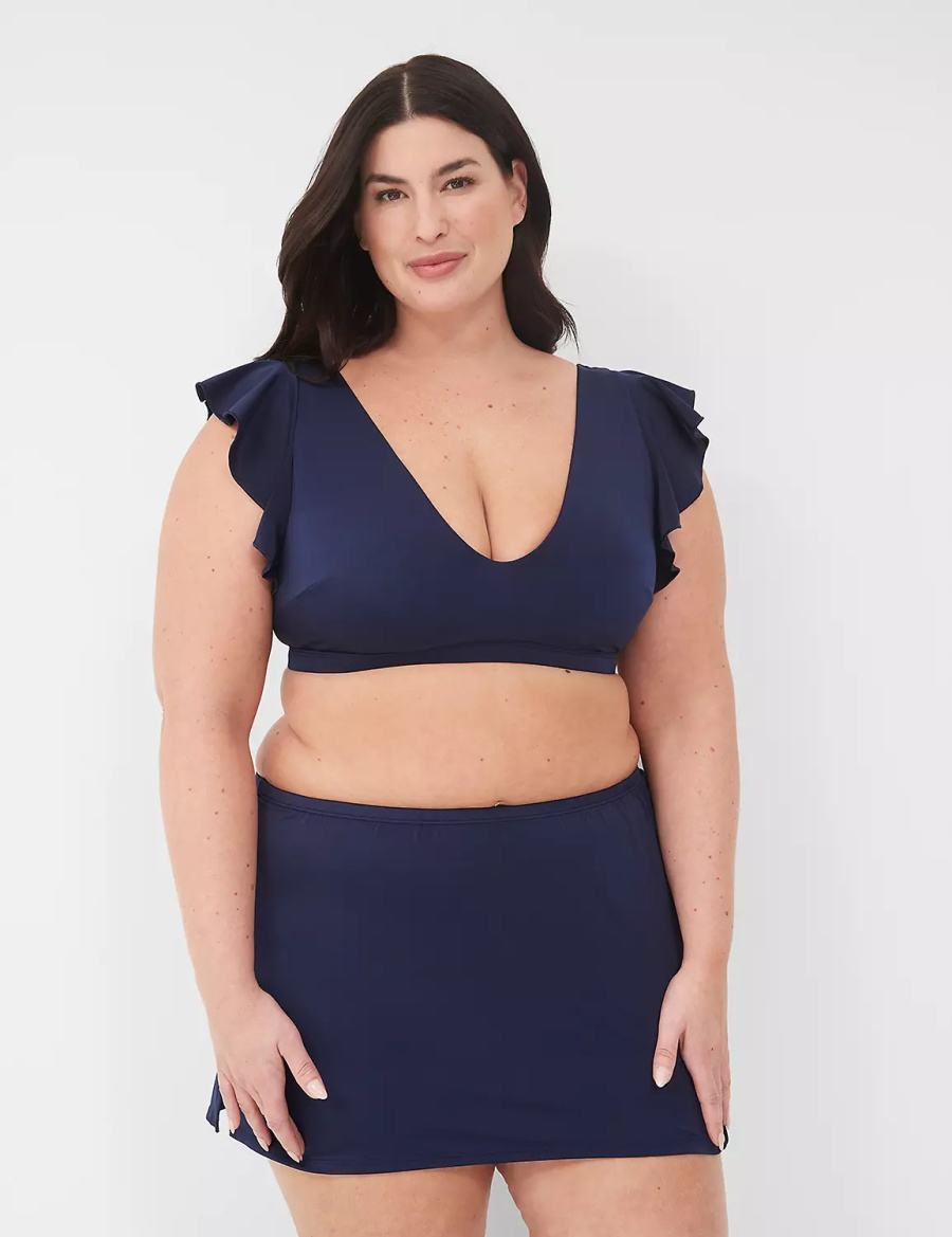 Blue Lane Bryant No-Wire Flutter-Sleeve Women Bikini Top | QND2613EL